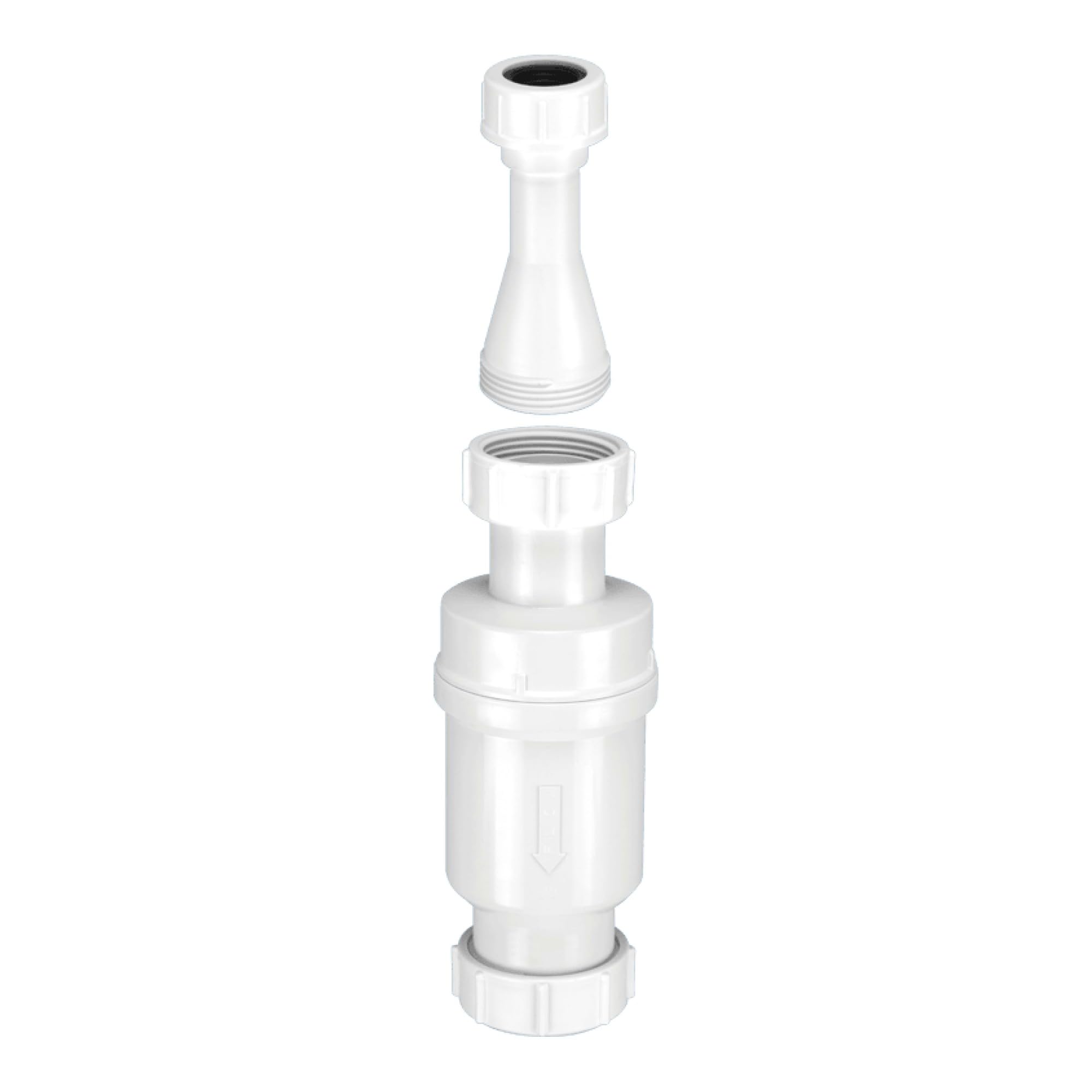 McAlpine MACVALVE-3 Self Closing Waste Valve with Tun Dish Adaptor - White