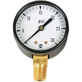 2-Inch Bottom Mount Pressure Gauge (0-30 PSI)