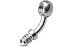 HZSIFU 45 Degree Stainless Steel 3AN Male to 10mm 3/8" Brake Hose Fitting Adapter