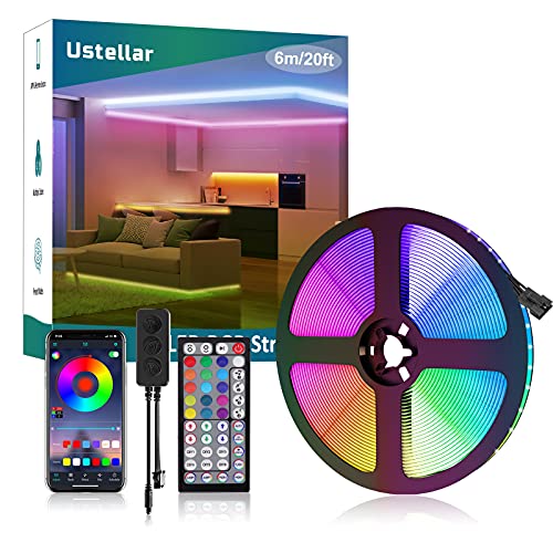 Ustellar 20ft Smart RGB LED Strip Lights, Color Changing LED Lights