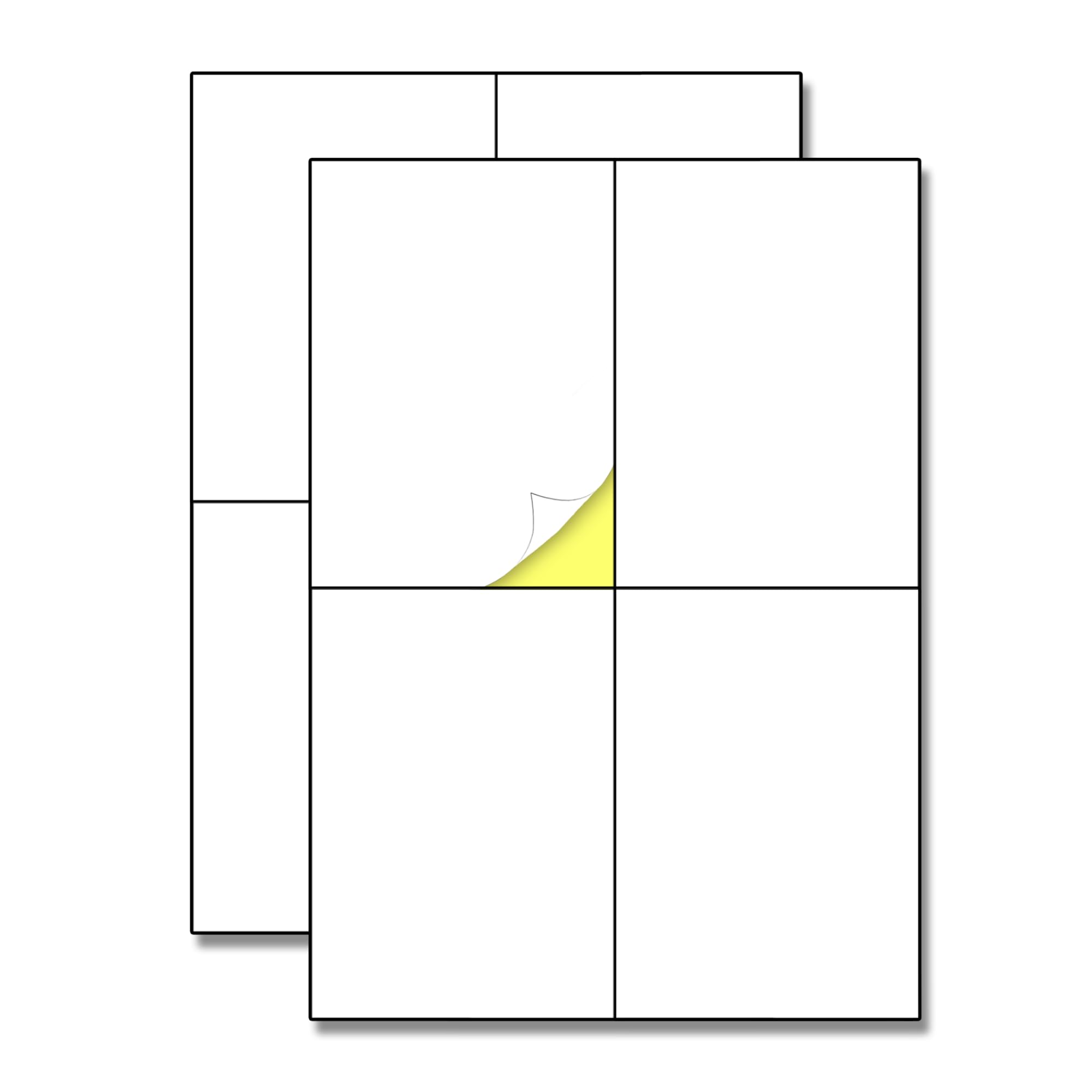 50 Sheets - Large Sticky Labels Stickers, for Storage Boxes/Postage - 4 per Sheet (A4), 148.5mm x 105 mm