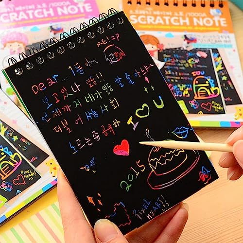 Koogel Scratch Paper Art Set, 50PCS Rainbow Magic Scratch Paper for Kids Scratch Off Art Crafts for DIY Crafts Birthday Gift