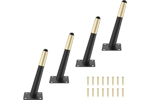 KARINA QURATZ 10 Inch Furniture Legs Set of 4 Modern Mid Century Oblique Conical Metal Table Legs Sofa Legs Coffee Table Legs High Tapered Slant Feet Sofa Replacement Legs for Desk, Cabinet,+Mounting Screws