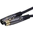 Monoprice XLR Male to XLR Female Cable - 150 Feet - Black | 16AWG, Gold Plated - Premier Series
