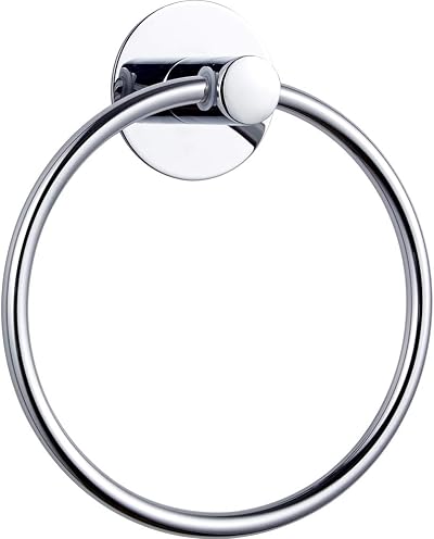 Wopeite Chrome Self Adhesive Towel Ring Stainless Steel 22lb Load