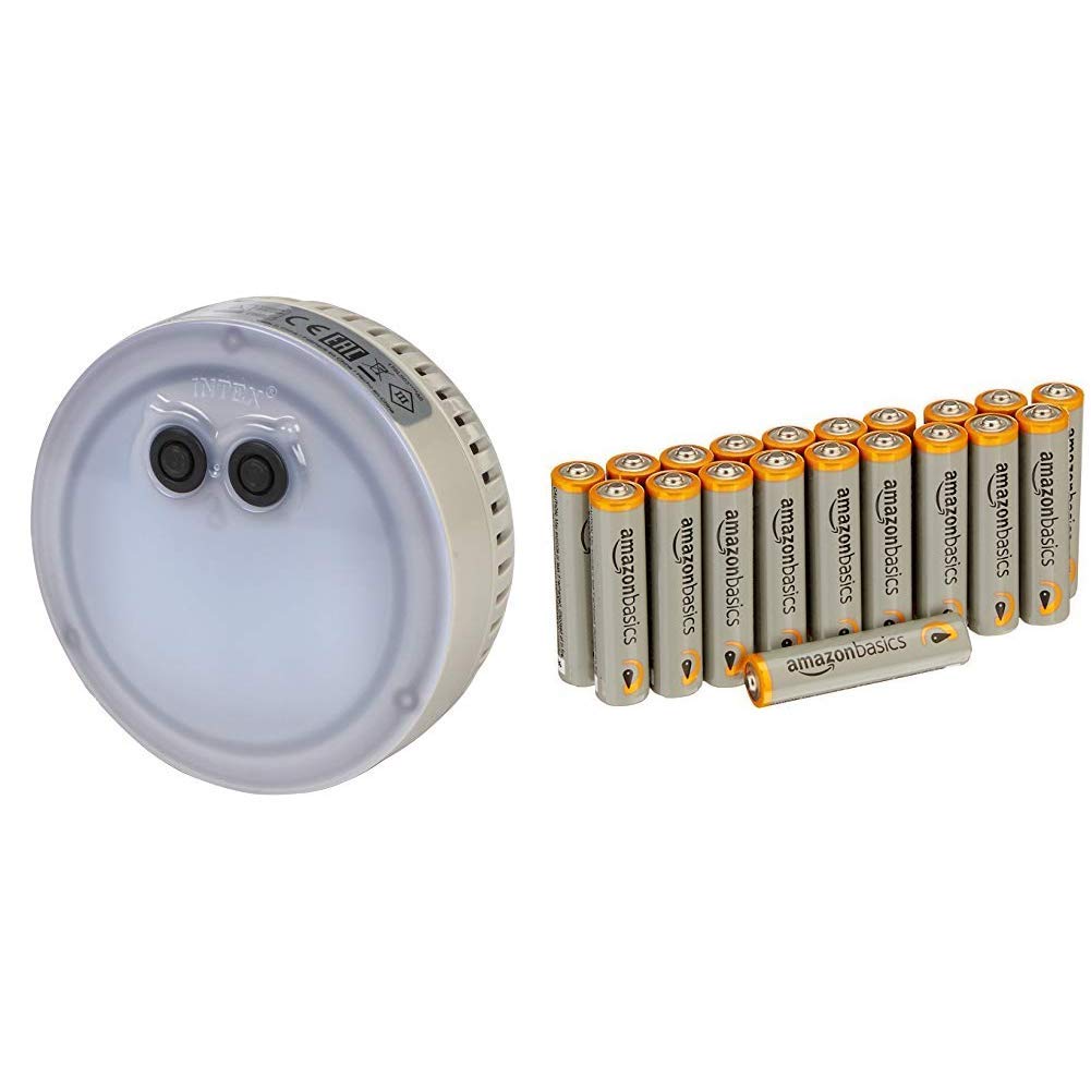 Intex 28503 LED Spa Light - White & Amazon Basics AAA Performance Alkaline Batteries [Pack of 20] - Packaging May Vary