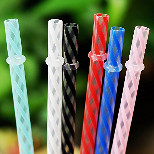 ALINK 9 inch Long Reusable Plastic Drinking Straws For Yeti, RTIC