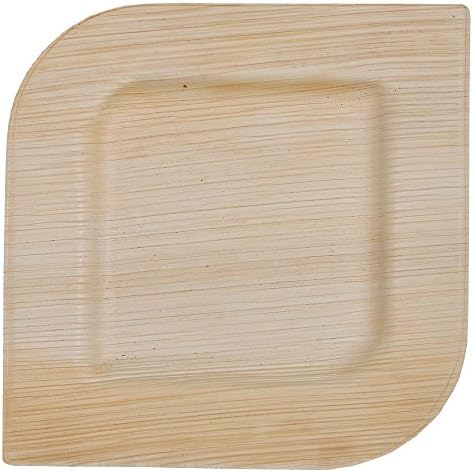 25 pack 6" Royal Square Palm Leaf Dinner Plate Compostable disposable premium heavy duty Eco-Friendly Microwave Refrigeration safe Bamboo like Wedding Events Party