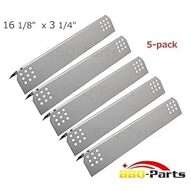 Hongso SPG451 (5-pack) Stainless Steel Heat Plates, Heat Shield, Heat Tent, Burner Cover Replacement for Gas Grill Model Kitchen Aid 720-0745, Jenn Air Gas Barbecue Grills