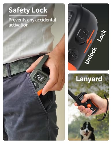 PaiPaitek 2-in-1 Dog Bark Collar and Shock Collar with Remote 3300ft Range - 5 Adjustable Sensitivity Levels, IP67 Waterproof Training Collar for Medium Large Dogs (40-150 lbs) | Indoor & Outdoor Use