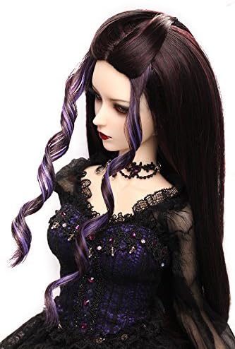 DocaMall Queen Long Black Straight Hair Wig Hairpiece for 1/3 BJD SD DOD DZ Dollfie Dolls