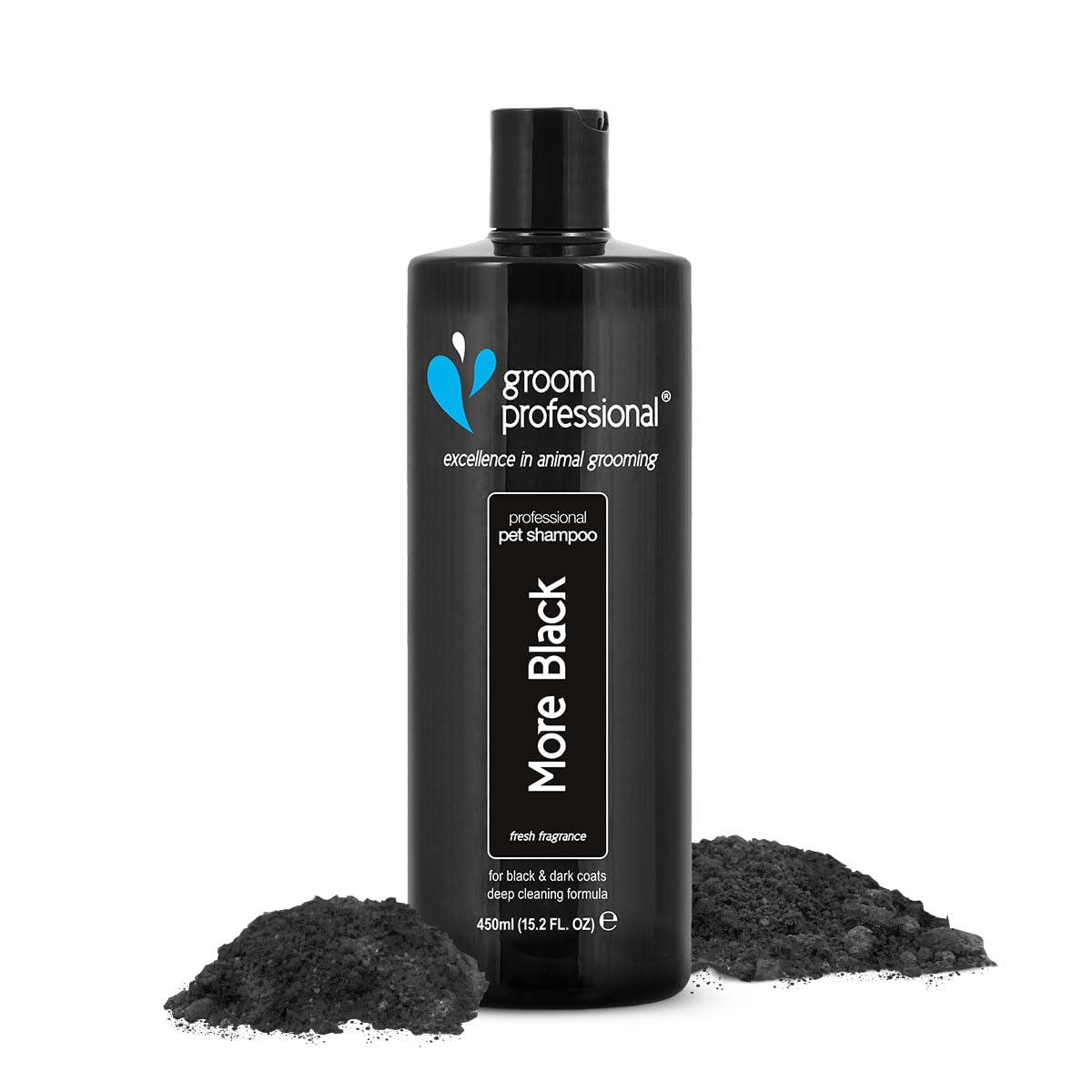GROOM PROFESSIONAL More Black Dog Shampoo - Enhances Black Coats with Rich Colour & Shine - Deep Cleansing Formula to Remove Dirt, Debris & Grease from Smelly Dogs - Restores Dull & Dry Coats, 450ml
