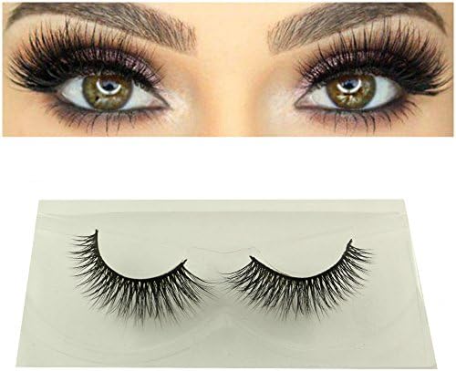 3D Mink Fur Eyelashes Reusable Long Adhesive Strip Hand-made False Dramatic Eye Makeup Lashes for Volume 1 Pair per Package (Ariana)