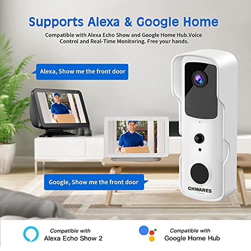 Video Doorbell Wireless Doorbell Camera 1080p HD Video 2-way Audio IP65 Smart Security Door Bell With Cloud Storage Night Vision Real Time Monitor 33