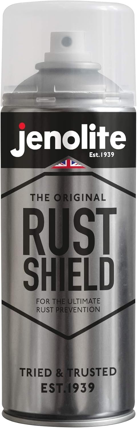JENOLITE Rust Shield Clear Lacquer Spray | 400ml | Rust Prevention Spray | Stops Rust On Metal | Cars, Motorcycles, Ornaments, Bare Metal & Paintwork | Weatherproof & High Temp Resistant +180°C