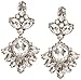 Happiness Boutique Women Statement Earrings Rhinestones in Clear Color Flower Crystal Drop Earrings Nickel Free