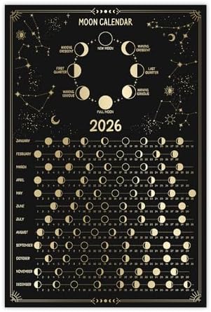 2026 Moon Calendar Card (5 pack): Lunar Phases, Eclipses, and More