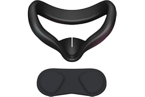 CNBEYOUNG VR Face Cover and Lens Cover Compatible with Quest 2, Sweatproof Silicone Face Pad Mask & Face Cushion for Quest 2 VR Headset, Washable Lightproof Anti-Leakage (Black)