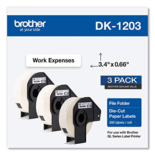 Brother Genuine DK12033PK DieCut File Folder Labels, Long Lasting