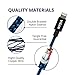 VISAN, Braided Lightning Cable for iPhone 3-Pack (Black, Blue, and Red) Family Pack, USB Cable 6ft, MFi Certified for iPhone X / 8 / 8 Plus / 7 / 7 Plus / 6 / 6 Plus / 5S / iPad Pro / iPad Air / Mini