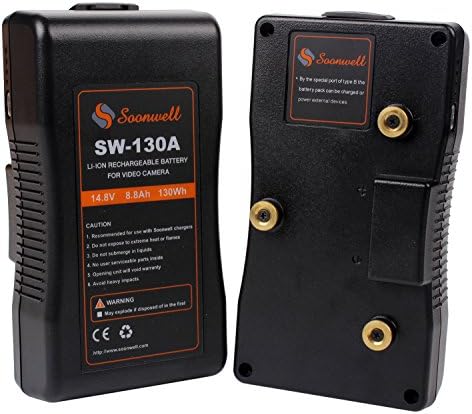 SOONWELL 130Wh Anton Bauer Mount Rechargeable Li-ion Battery Camera Spare Battery for DSLR