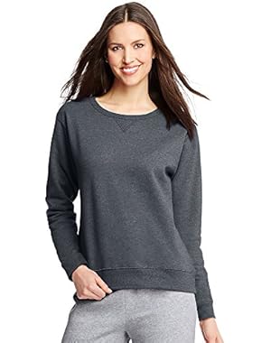 Hanes ComfortSoft EcoSmart Women's Crewneck Sweatshirt_Slate Heather_M