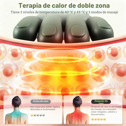 Electric Cervical Massager, 4D Cervical Massager, with Three Kneading Modes and Two Heat Settings to Deeply Release Muscle Tension, Ideal Gift for Dads, Moms and Friends