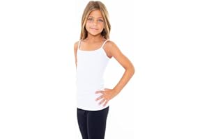 Malibu Sugar Girls Full Sleeveless Camisole Tank Tops – Stretch Undershirts Comfortable Camis (One Size Fits Ages 7-10)