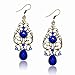VTG Copper Teardrop Resin Rhinestone Eardrop Dangle Hook Earrings (Pack of 2)