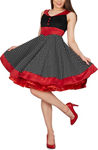 BlackButterfly 'Sylvia' Vintage Polka Dot Pin-up Dress (Black, US 18)