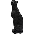 Polyroyal Cheetah Statue Black Panther Black Leopard Statue 11”H Resin Black Cheetah Modern Animal Sculpture Figurine Desktop Table Top Decoration for Home Office Decor
