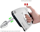 Showvigor 7-Speed Hand Electric Mixer Stainless Steel Attachments WHITE view 4