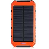 Solar Charger, Matone Portable 10000mAh Solar Battery Charger Rain-Resistant Shockproof, Dual USB output Solar Powered Phone Charger for iPhone, iPod, iPad, Samsung, HTC, GPS & Gopro Camera
