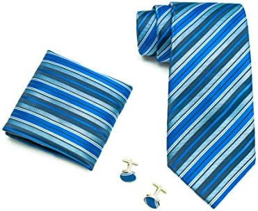 HOYAYO Men's Neckties Upscale Business Tie, Cufflinks, Pocket Square Gift Set