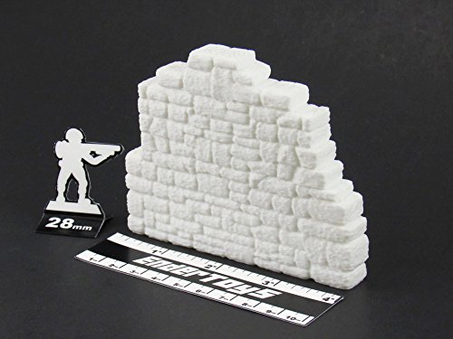 Ruined Stone Walls Wall Set B, Terrain Scenery for Tabletop 28mm Miniatures Wargame, 3D Printed and Paintable, EnderToys