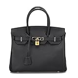 Fengyaqiandai BK Style Women's Genuine Leather Classic Litchi Grain Top-handle-bags