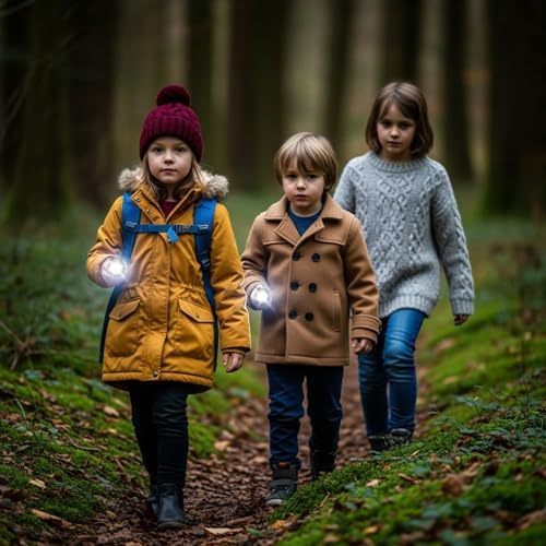 lampe de poche extérieure rechargeable pour enfants, lampe de poche légère et amusante pour le camping et l'exploration en plein air, promenade de chien, cadeau d'anniversaire