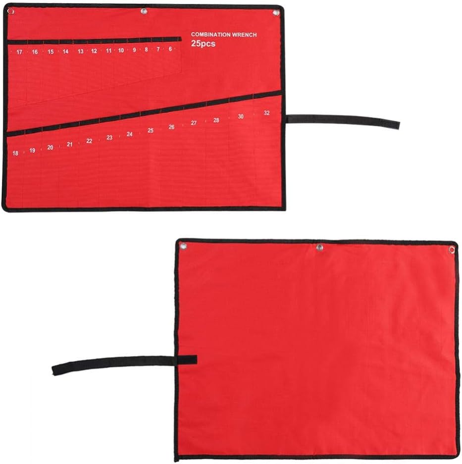 Heavy-Duty Canvas Tool Holder Bag for Mechanics 25-Compartment Professional Tool Pouch with Multi-Pocket Design for Spanners Pliers & Wrenches - Image 4