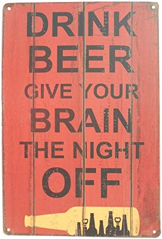 Strosportsandtech Beer Alcohol Drinking Funny Tin Sign