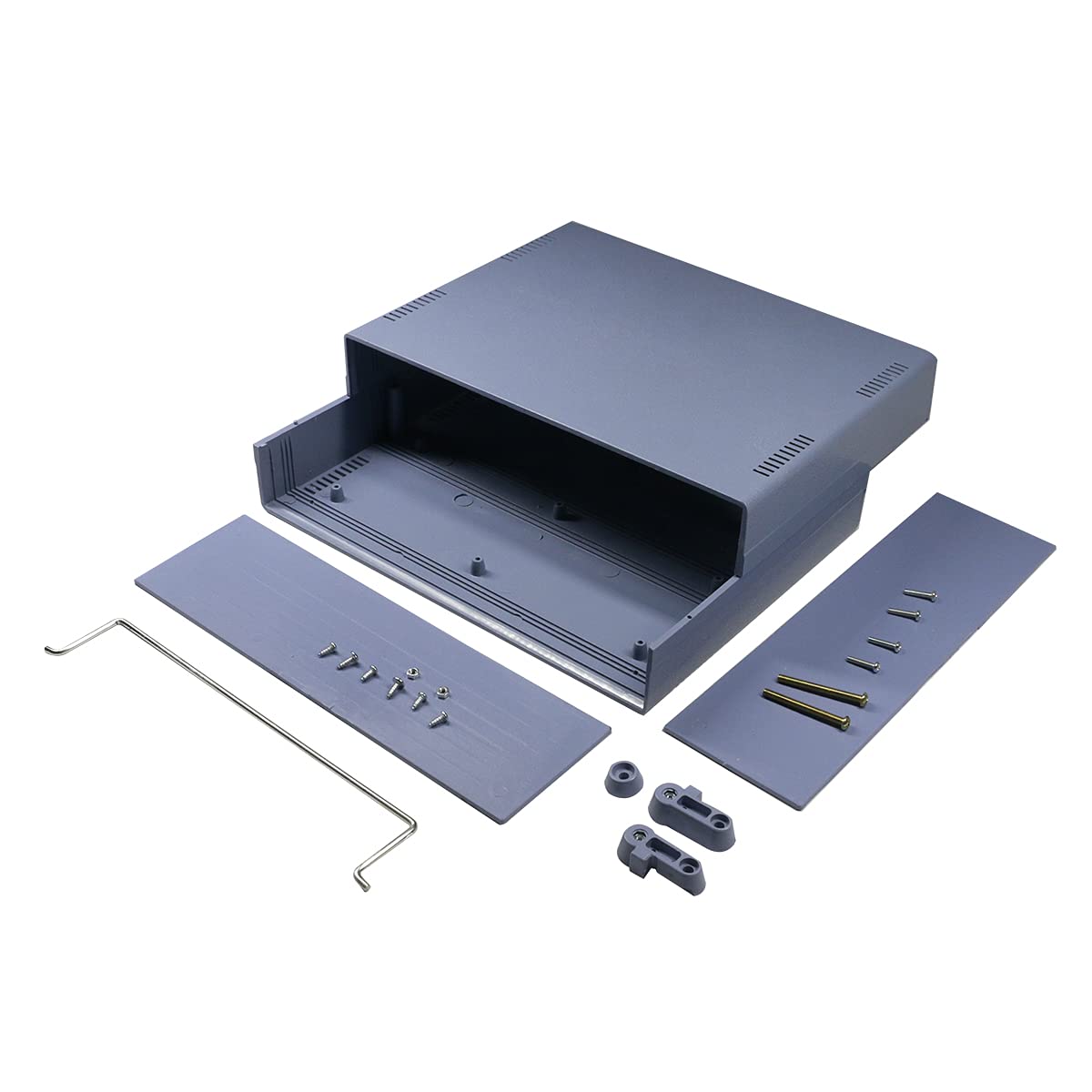Fielect Junction Box Electrical Project Box ABS Plastic Project Box Enclosure Case Gray 10.04" x 7.48" x 3.15"