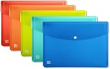 Oxford A4 Plastic Wallets Pack of 5 Assorted Colours view 1