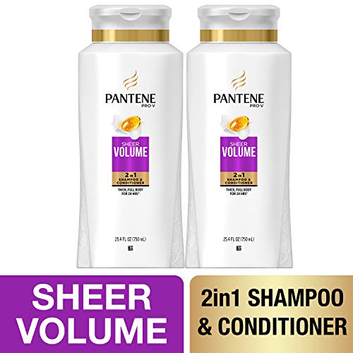 Pantene Sheer Volume 2 in 1 Shampoo and Conditioner 25.4 Fl Oz (Pack of