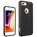 iPhone 8 Plus Case, iPhone 7 Plus Cover, OEAGO [Drop Protection] [Shock Proof] Hybrid Dual Layer Rubber Plastic Impact Defender Rugged Hard Case Shell for Apple iPhone 8 Plus / 7 Plus - Black