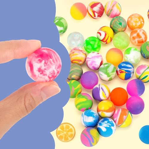 HAKACC 50 Stück Flummies für Kinder 25 mm Flummis Springball Bunte Flummis Gummibälle Hüpfbälle für Kindergeburtstag Gastgeschenke Belohnungen im Klassenzimmer Verwendet Werden