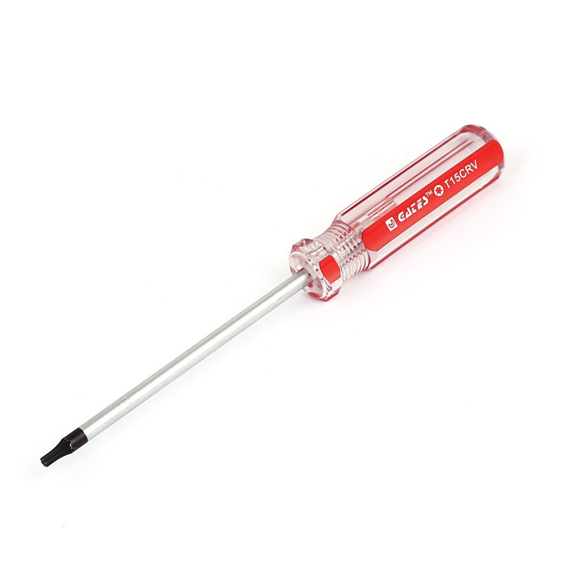 Sourcingmap Torx Screwdriver, T15 Security Magnetic Star Screw Driver w 4" CR-V Shaft and Clear Red Handle