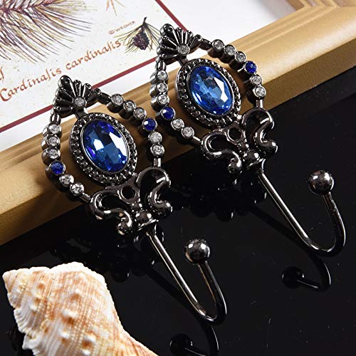 Isali 2 Pieces New Crystal Ball Metal Curtain Hooks Tassel Wall Tie Back Hanger Holdback Holder cp108&20 - (Color: color04, Length: See Description)