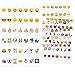 kwmobile Emoji Light Box Cards 126 Tiles - A4 Size for LED Marquee Cinema Sign Color Emoji Symbols Hearts Smiley Faces Animals and More