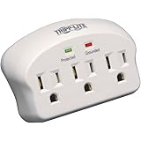 Tripp Lite 3 Outlet Portable Surge Protector Power Strip, Direct Plug In, & $5,000 INSURANCE (SK3-0)