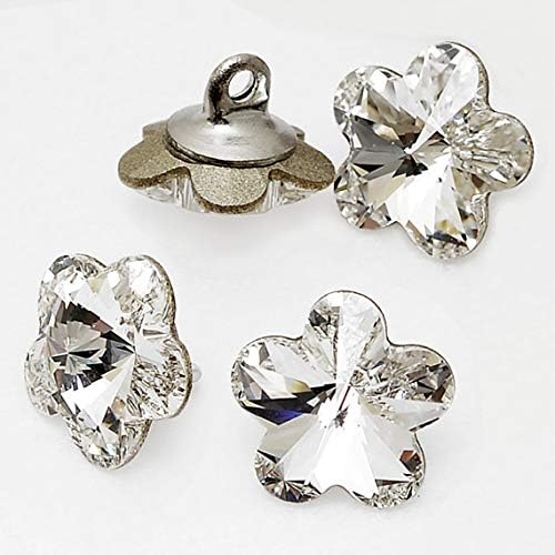 Button 10mm Swarovski 4744 Rivoli Flower Fancy by 4pcs, Crystal