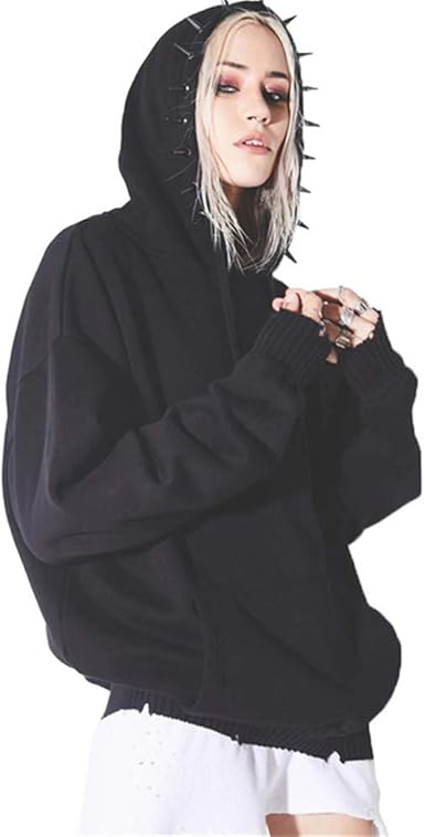 black studded hoodie